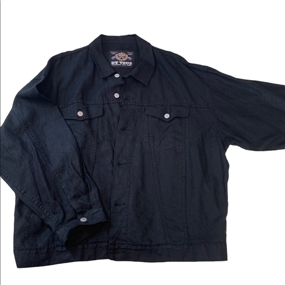 et vous Other - Et Vous black linen blend shirt jacket